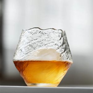 Japón EDO Blowing Snow Artwork Whisky Vidrio limpio Caja de regalo de madera Licor de nicho XO Whisky Cristal Copa de vino Coñac Brandy Snifter 231228