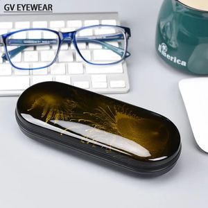 Estuche para gafas de miopía de estilo japonés para mujer, pintura de sensación de alta gama, antipresión, gafas de sol de Metal creativas para hombre, caja de almacenamiento portátil 240122