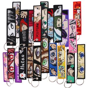 Llavero con bordado de Anime japonés, etiqueta para llave, motocicletas, coches, mochila, llavero Chaveiro para amigos, llavero de moda, regalos