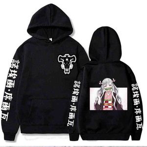 Japonais Anime Funny Noelle Silva Sweats Hoodies 2021 Hiver Japon Style Black Clover Sweatshirts Streetwear Hip Hop Hop for Women / Homme H1227