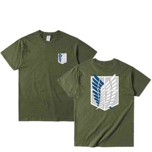 Anime japonais T-shirt Scouting Legion Vêtements Shingeki No Kyojin T-shirt Attaque sur Titan Géant à manches courtes T-shir Hommes Femmes G220303