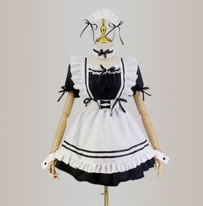 Man en blanco y negro japonés Camina cotidiana linda lolita vestido de gran tamaño disfraz de disfraces cosplay2238191