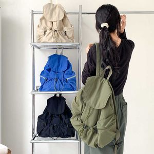 Bolsas de lona de nailon de nicho coreano japonés, mochilas minimalistas informales, mochila de viaje práctica diaria de gran capacidad para mujeres 240315