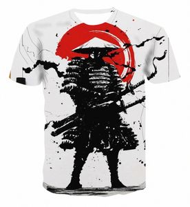 Samurai japonés Camisetas con estampado 3D para hombres Fi O-cuello de manga corta para hombres Camiseta Harajuku Hip Hop Streetwear Ninja Tees Tops B4eI #