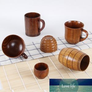 Tasse en bois de style japonais Creative Jujube Isolation en bois Tasse à thé Tasse à café en bois Potable Soucoupe à café Ensembles Prix usine conception experte