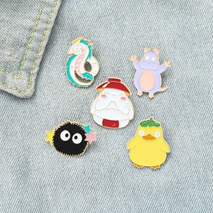 Broches en émail d'animaux mignons, dessin animé japonais, Bailong créatif, assistant de suie, souris, cadeau pour enfants