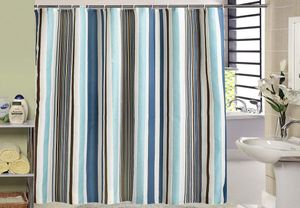 Jarl Home Cortinas de ducha a rayas blancas de jarl entera con ganchos cortina de ducha de tela de poliéster impermeable de baño con arandela5469420