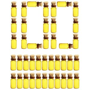 Bocaux 100 pièces 11*22MM 1ML Mini bouteilles en verre vides bouteilles d'huile essentielle étanche pots d'échantillon avec bouchons en liège marron