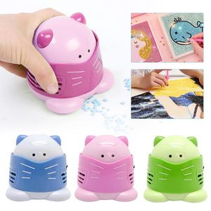 Pots de dessin animé mignon aspirateur de bureau, outils de forage en excès, petite Hine de nettoyage pour broderie, accessoires de peinture diamant