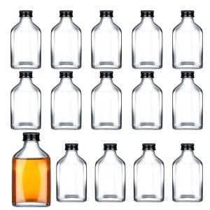 Pots Mini bouteilles d'alcool bouteilles en verre réutilisables avec bouchons bouteilles transparentes cadeau de bricolage pour les mariages d'anniversaire faveur de fête de douche de bébé