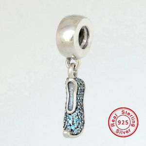 JASMINES SPARKLING SLIPPER 100% 925 cuentas de plata esterlina Fit Pandora Charms pulsera auténtica joyería de moda DIY