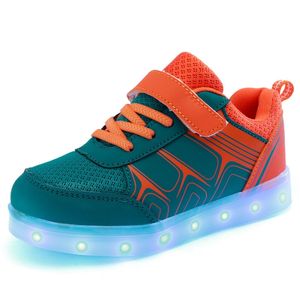 JawayKids printemps été enfants chaussures LED USB charge baskets lumineuses respirant enfants chaussures décontractées pour garçons et filles 220520