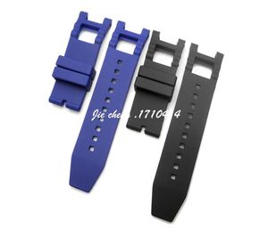 JAWODER WatchBand New Men039s 28 mm x 16 mm Black Blue Silicone Rubber Diver Watch Band Swatt pour Inv 0932 Anatomic Subaqua3129424