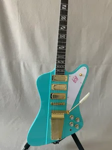 Guitare électrique Jazz, corps en fleur de pêcher, 3 micros, vert clair