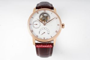 JB 6025-1542-55 Reloj Tourbillon diámetro 41 mm V3 con movimiento Cal.25 tourbillon automático Fecha Pantalla de reserva de marcha cristal de zafiro espejo correa de cuero