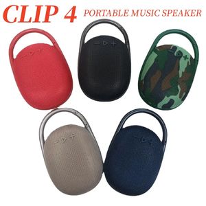 Clip 4 Mini Bluetooth en haut-parleur Bluetooth Mini Boîte de musique de quatrième génération Bluetooth en haut-parleur Sports Hook Card Confecture pour les petits haut-parleurs Small Sports Double haut-parleurs