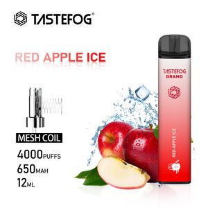 JC Tastefog GRAND rechargeable 4000bouffées 0% 2% 5% NC Red Apple Ice Cigarette électronique jetable Vape Pen en gros