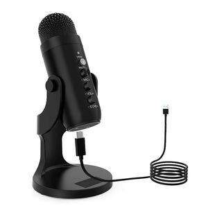 JD-900 USB Gaming Microphone para Zoom Video Meeting Clase en línea en PC Computadora POP Filter Condensador Micrófono de escritorio con control de ganancia