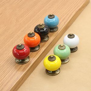 Pandillas de cajón de cerámica de color JD manijas de armario de gabinete de armadura de diseño simples manijas de un solo orificio hardware de muebles