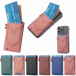 Étuis en cuir Jean pour Iphone 15 14 13 12 Samsung S24 S23 S22 Xiaomi 14 13 13T Google 8 ID Stick sur la couverture de téléphone Fente pour carte universelle 3M Support d'autocollant Pochette magnétique de voiture