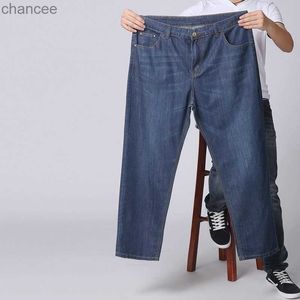 Pantalones vaqueros para hombre, pantalones rectos, ropa súper grande, novedad de 2019, barato, Bule, moda Regular, informal, talla grande, pantalones vaqueros 36 47 48 HKD230829