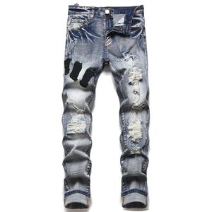 Jeans para hombre diseñador para hombre jeans amris jeans para hombre diseñador jeans marca jeans Lápiz Pantalones Cremallera larga Mosca negro azul pantalones pantalones estilo europeo y americano jean