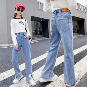 Jeans vente printemps automne enfants mode fourche fendue Denim pantalon pantalon enfants adolescent 6-16Y Wz358