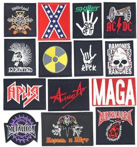 Jenniefashy Hippie Skull Patch Iron sur Rock Patch Joker Broidered Patches for Clothes Jacket Fabric Band Metal Music Applique7288213