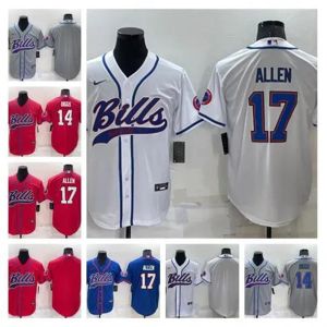 Jersey PERSONALIZADO Buffalo''bills''hombres Mujeres Jóvenes 17 Josh Allen 14 Stefon Diggs Azul Rojo Blanco Cool Base Ed Béisbol Fútbol''