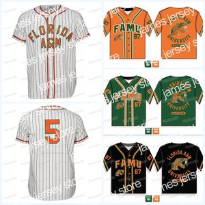 Jerseys 2022 FAMU Florida AM University Béisbol Béisbol Jersey Rattlers Jerseys Hombres Mujeres Jóvenes Béisbol Jerseys Cualquier nombre y número Doub