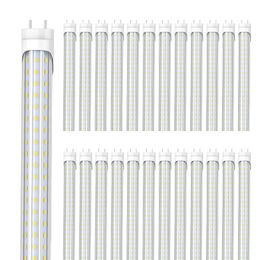 JESLED Ampoules LED T8 de 1,2 m en forme de D 5000 K - Tube de lumière du jour - 1,2 m - 60 W - Ampoule fluorescente de remplacement - Ballast de dérivation à double extrémité - Éclairage de cuisine et de garage