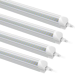JESLED T8 LED Tube Lights Dural Row 90W Transparent Cover Cold White Integrated Tubes Light Garage Office Bulbs