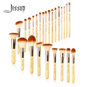 Jessup Professional Makeup Brushes Set Foundation Powder Shadow Eyeshadow Flow Bish Bish Make Up Tools Kit Bamboo Synthetic Hair 240327