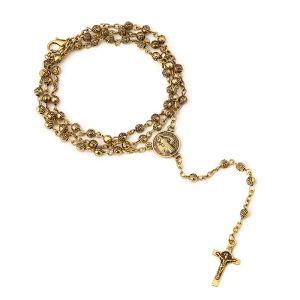 Jésus-Christ Croix Pendentif Colliers 14K Or Perle Longue Chaîne Hommes Femmes Vierge Marie Chrétienne Mode Bijoux Chapelet Collier