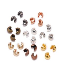 Accesorios de joyas Joyas para hacer joyas Componentes de hallazgos de Jewelry 50100pcslot cubiertas redondas de cobre cuentas finales diámetro 3 4 5 mm stopp4367161