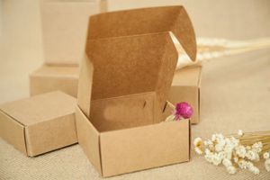 Boîtes à bijoux 20 pièces 7*7*3 cm boîte de papier Kraft brun pour bonbons/nourriture/mariage/bijoux boîte-cadeau emballage boîtes d'affichage collier à faire soi-même/bagues stockage 231011