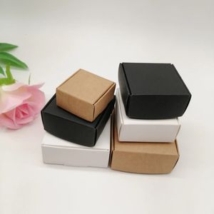 Cajas de joyería 50 Uds. Caja de papel negro/blanco/Kraft para embalaje, caja de joyería para pendientes, cajas de cartón de regalo, caja de embalaje para almacenamiento de exhibición de joyería Diy 231216