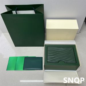 Fábrica de cajas de joyería Venta al por mayor Moda de lujo Marca verde Caja de reloj de madera para papel de tarjeta personalizable Terciopelo de viaje de calidad superior 230628