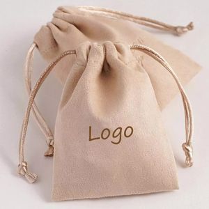 Boîtes à bijoux Sacs-cadeaux en daim ivoire Sac personnalisé Toutes les tailles Montre Parfum Cils Maquillage Pochettes à cordon Bijoux Sachets 230728