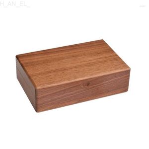 Cajas de joyería Bolsas de joyería Mini caja de nogal de alta calidad Diseño simple Collar de madera natural Anillos Pulseras Joya Organizador de exhibición Estuche L230922