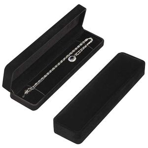 Boîtes de bijoux Long Velvet Chain Collier Gift Boad Boîte de bijoux Pendre Display Rack Storage Organisateur de luxe Sac d'emballage de luxe en gros