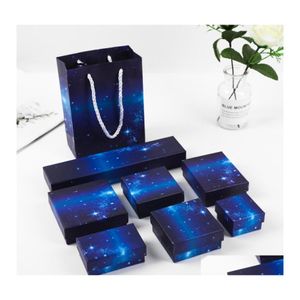 Boîtes à bijoux MTI Taille Coffret cadeau Starry Sky Emballage pour bracelet Collier Bague Boucle d'oreille Mariage Mariée Présent Stockage Drop Livraison D Otuug