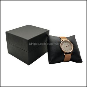Boîtes de bijoux Affichage de l'emballage 5pcs Papier noir avec coussin VEET Watch Watch Bracelet Organisateur Boîte cadeau 642 Q2 Drop Deli