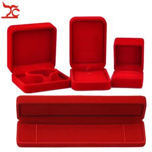 Cajas de joyería Caja de almacenamiento de joyería de boda de calidad Increíble anillo de terciopelo rojo Pendientes Collar Colgante Pulsera Organizador de almacenamiento Caja de regalo 231019