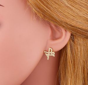 Boucles d'oreilles bijoux Zirconia Gold Color CZ Clips Ear Clips No Perced Orees Boes For Women Jewelry GQ23