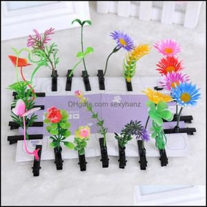 Jewelry Est Lovely Novedad Plantas Pinzas para el cabello Sombreros Brote pequeño Antena Horquillas Lucky Grass Bean Sprout Mushroom Party Barrettes C3 Drop