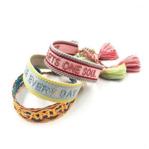 Fashion Accessories Jewelry Handmade Signature Embroidered Color Cotton Bracelet Women's Men's Woven Tassel Adjustable A5 BanglePMHY