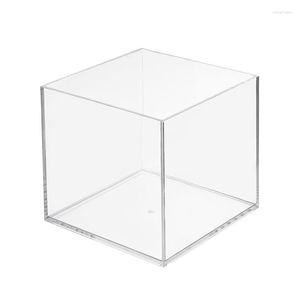 Pochettes à bijoux 150x150x150mm 5 faces acrylique transparent Perspex Box Cube Vitrine Retail Stand Container