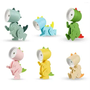 Sachets de bijoux 6 pièces mini bureau LED Dinosaur Forme lampe mignon Petit porte-téléphone portable table de lecture nocturne pour les enfants