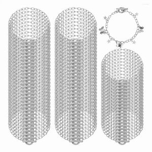 Bijoux Pochettes 80 Pcs Chaîne Bracelets Lien Bracelet Chaînes Avec OT Fermoirs À Bascule En Vrac Argent Charme Pour Les Femmes